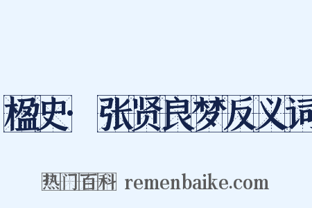 楹史·张贤良梦反义词是什么意思的图片